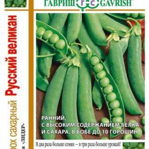 Горох Русский великан вьющийся серия 1+1/ 25 г автор Н13