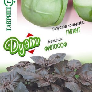 Базилик Философ 0.3 г + Капуста кольраби Гигант 0.2 г серия Дуэт Хорошие соседи H18